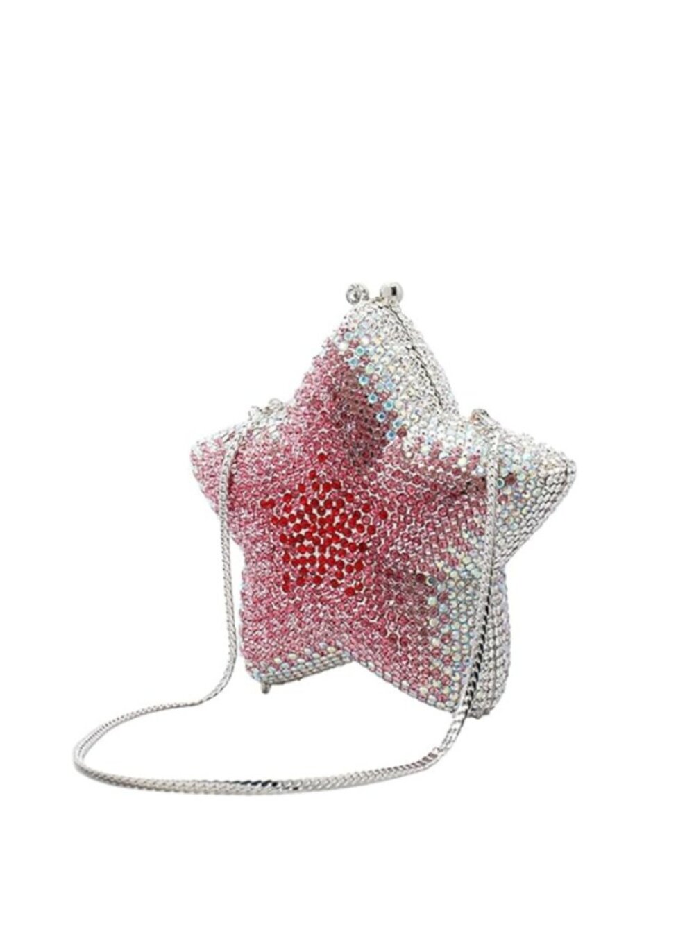 Rhinestone Star Clutch Evening Bag with Detachable Chain for Wedding Party - Picture 5 of 5